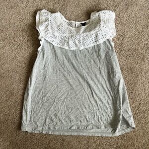 J Crew gray eyelet tank top size XL